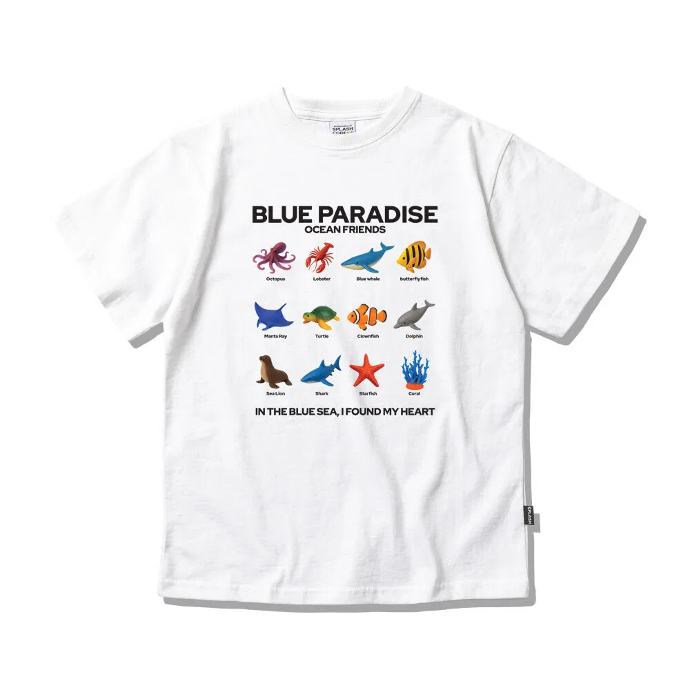Детская белая футболка Blue Paradise от Splash Code