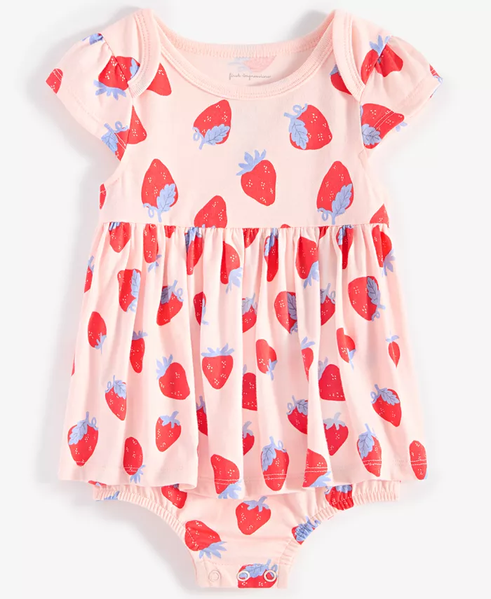 

Детский сарафан-слип с клубничным принтом для девочек First Impressions, розовый