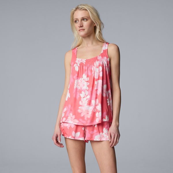 

Женский спальный комплект из 2 предметов: майка и шорты Simply Vera Vera Wang, цвет coral floral