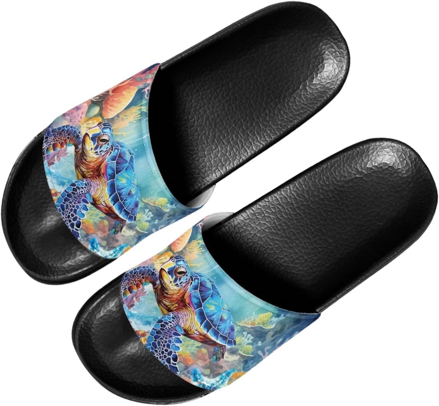 

Женские сандалии Forchrinse Sunflower Bee, повседневные слайд-сандалии, легкие тапочки для душа, дома и на пляже, Underwater Sea Turtle