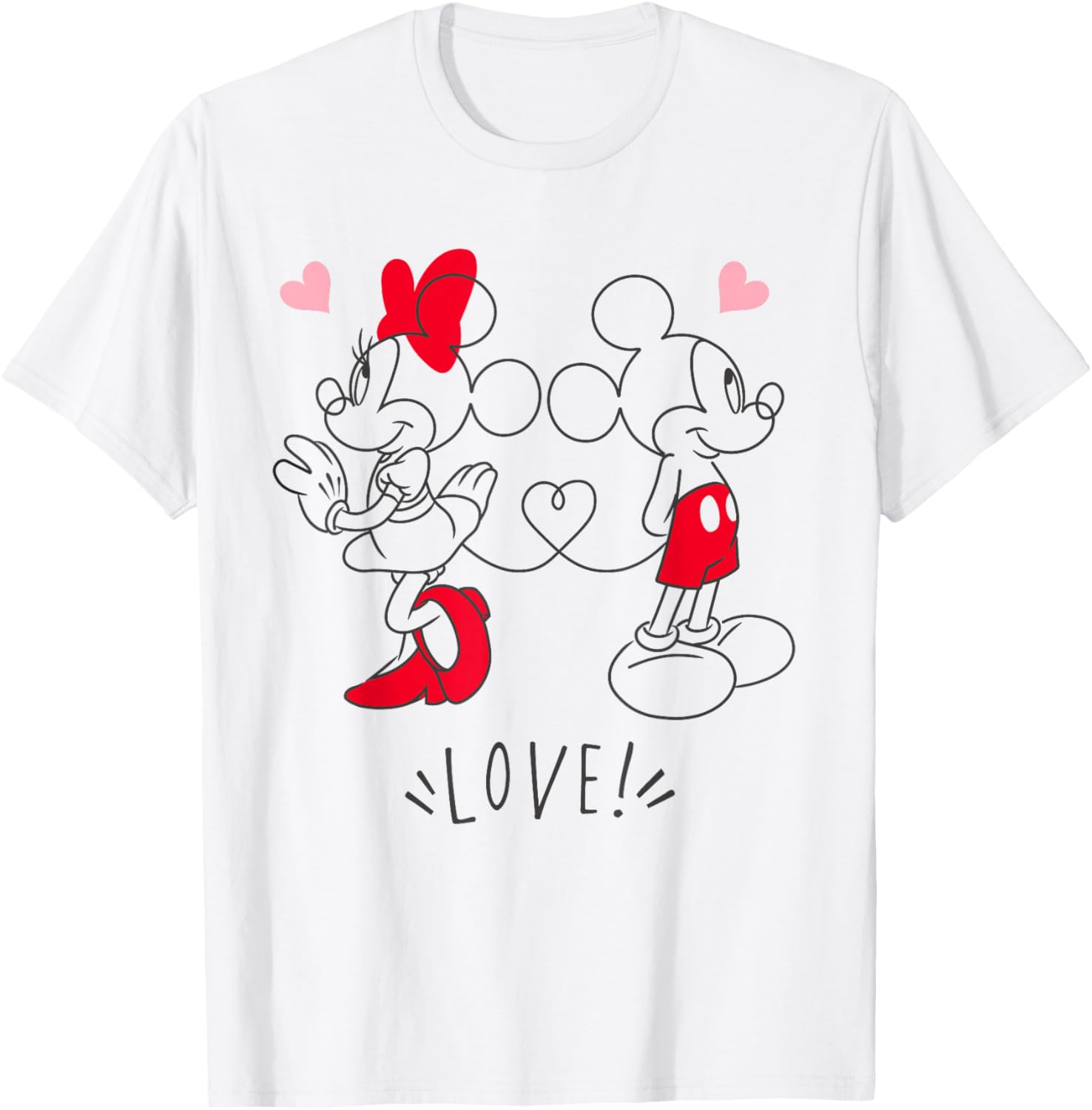 

Футболка Disney с изображением Микки и Минни Маус в форме сердца, белая