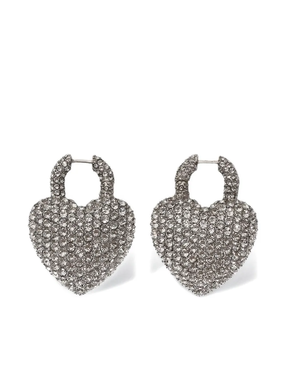 

Серьги Minnie XL в форме сердца, украшенные кристаллами BALENCIAGA, серебряный