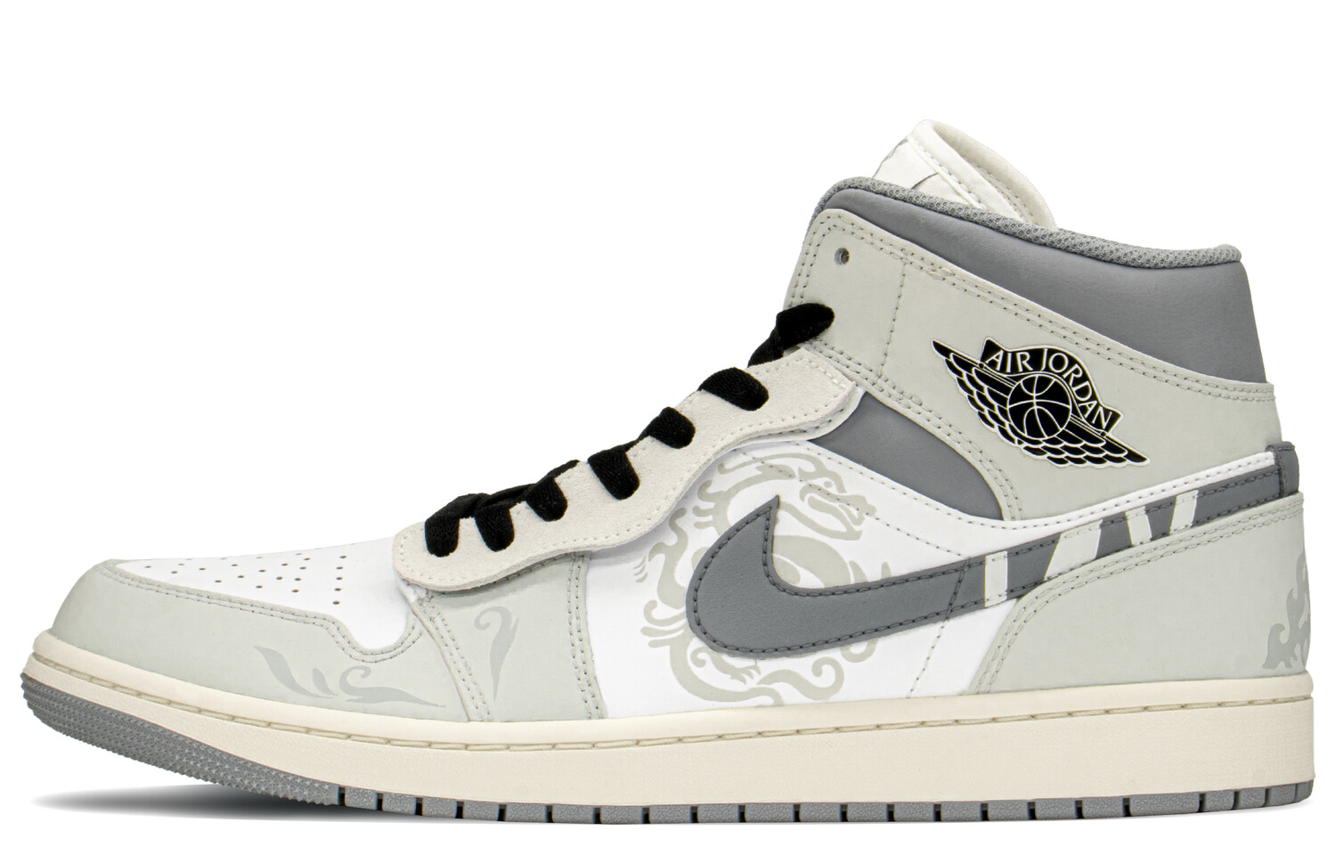 

Кроссовки Air JORDAN 1 Vintage Basketball Shoes Men Mid-Top Black White Gray, Белый, Кроссовки Air JORDAN 1 Vintage Basketball Shoes Men Mid-Top Black White Gray