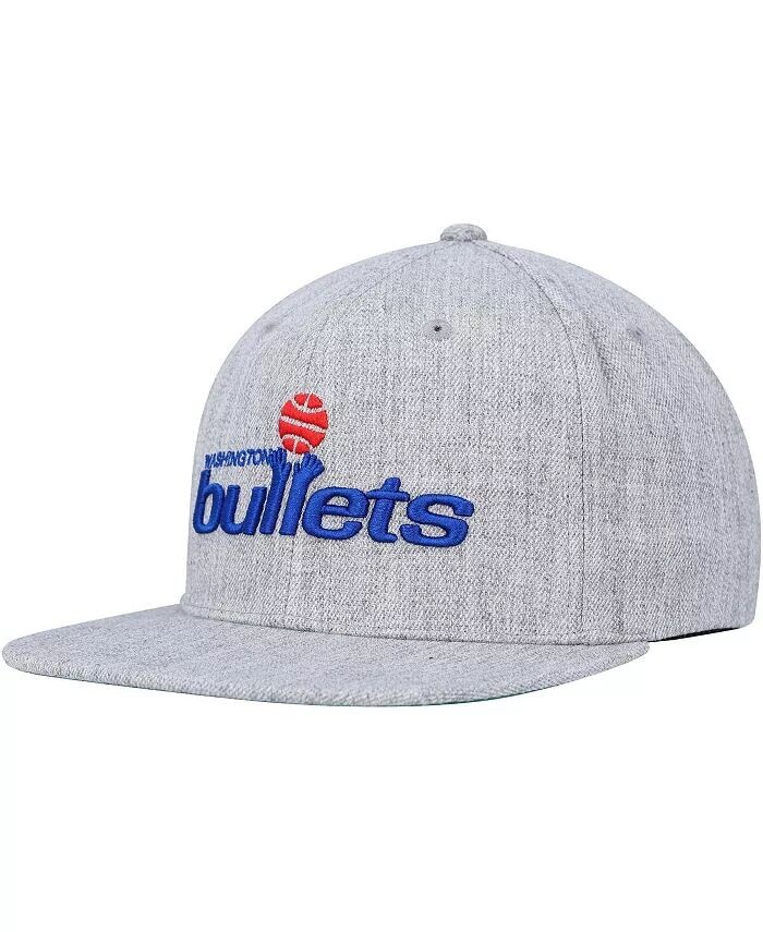 

Мужская кепка с застежкой-бабкой Heather Grey Washington Bullets Hardwood Classics 2.0 Mitchell & Ness
