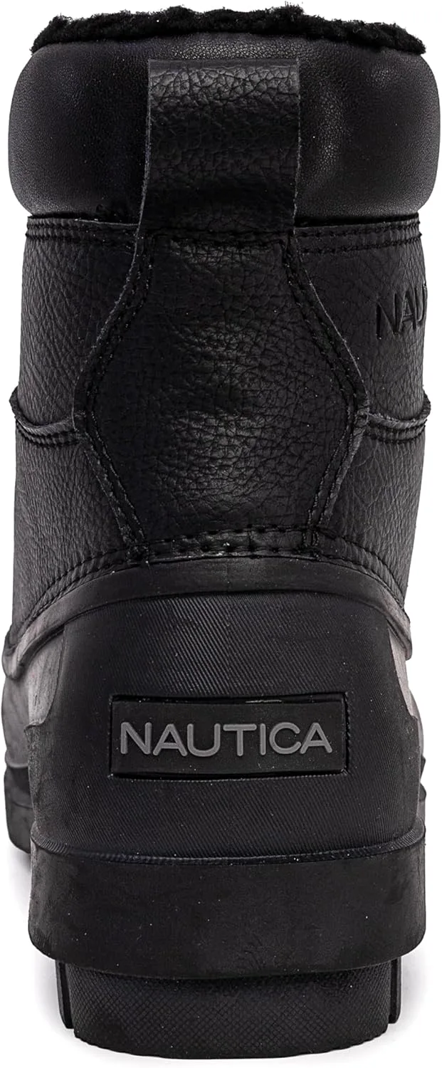 Мужские ботинки Nautica Duck водонепроницаемые с утепленной подкладкой для снега и дождя, зимние ботинки на шнуровке Channing, расширенные размеры 7-16, черный — фото 4