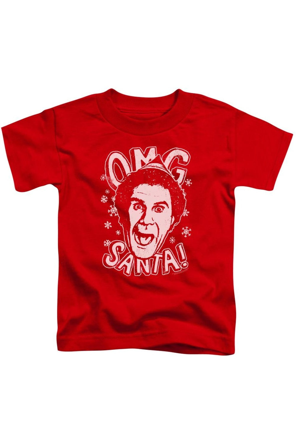 

Футболка Elf Omg Santa с коротким рукавом для малышей Gildan, красный