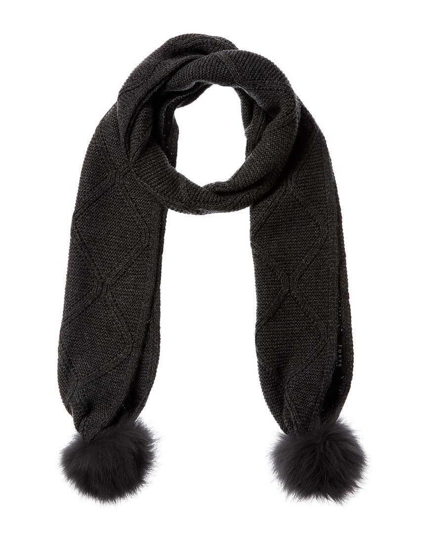 

Шарф из кашемира Forte Cashmere Lux Cable, серый
