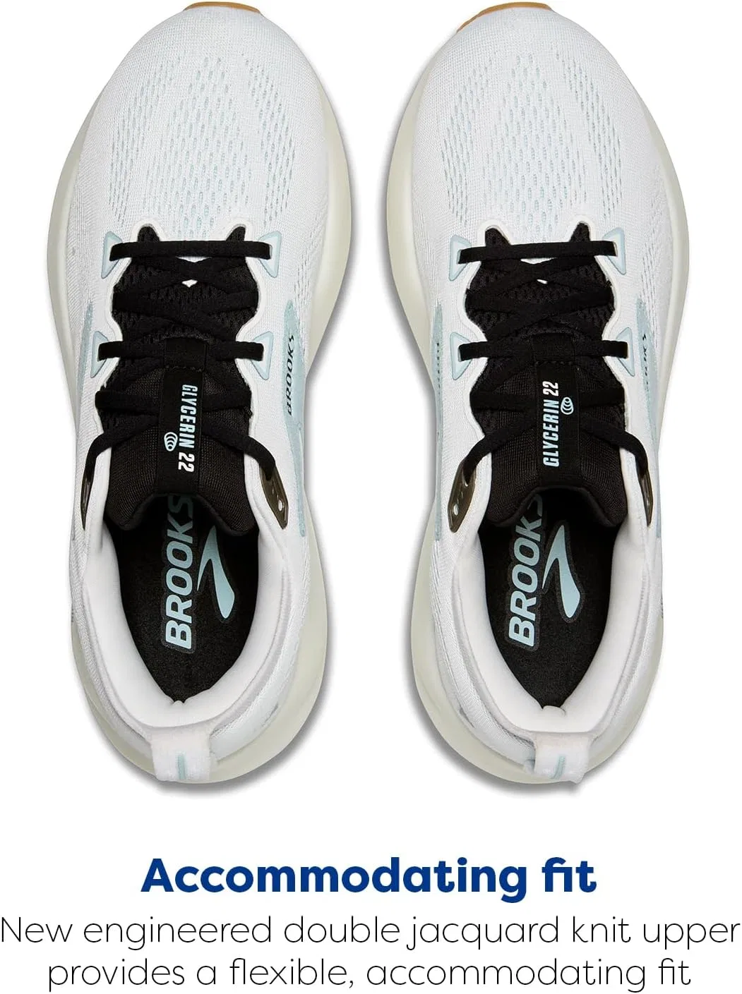 Мужские беговые кроссовки Brooks Glycerin 22, 2-Bright White Winter Sky Black — фото 4