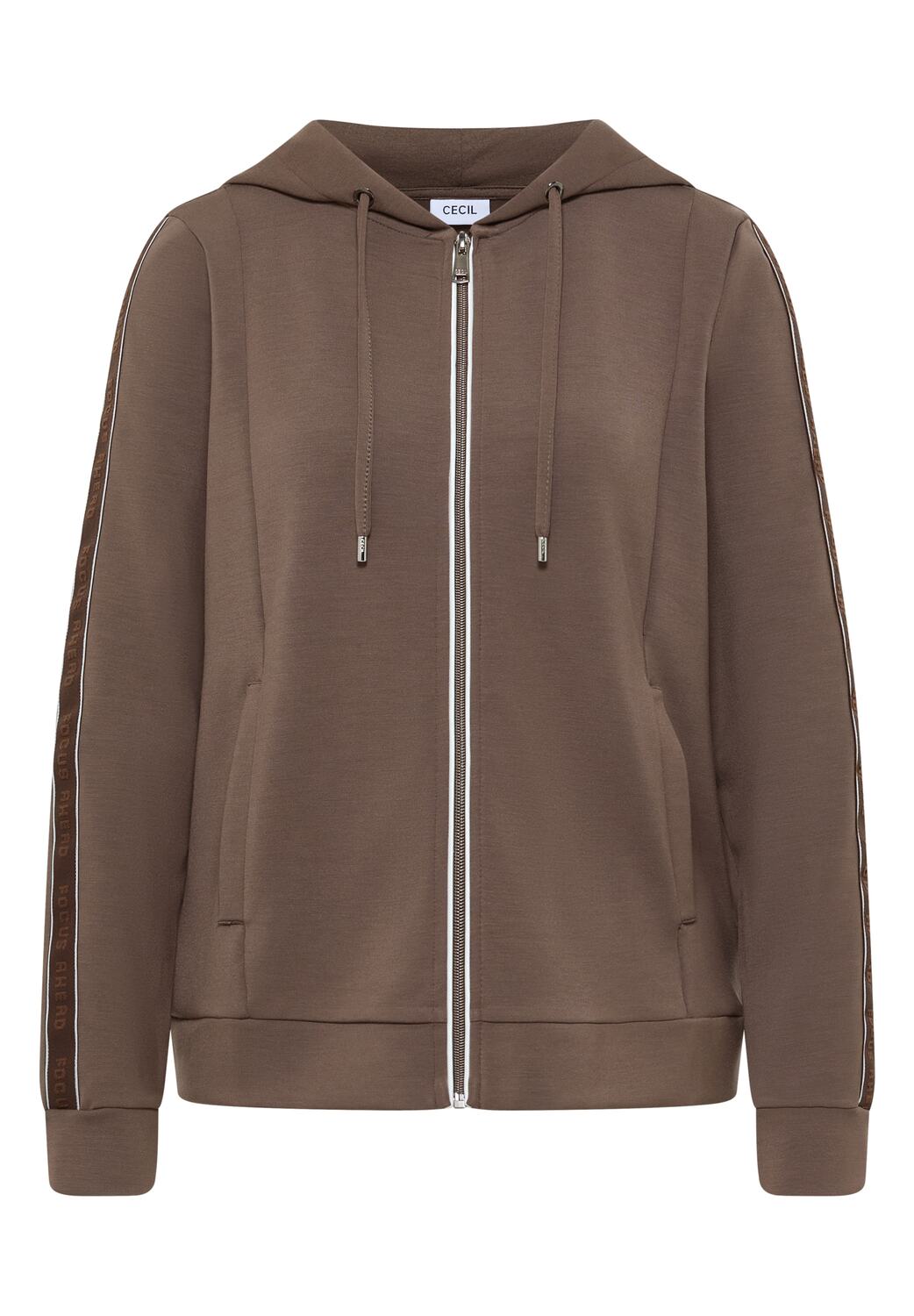 

CECIL Толстовка с молнией в цвете Taupe, Коричневый, CECIL Толстовка с молнией в цвете Taupe