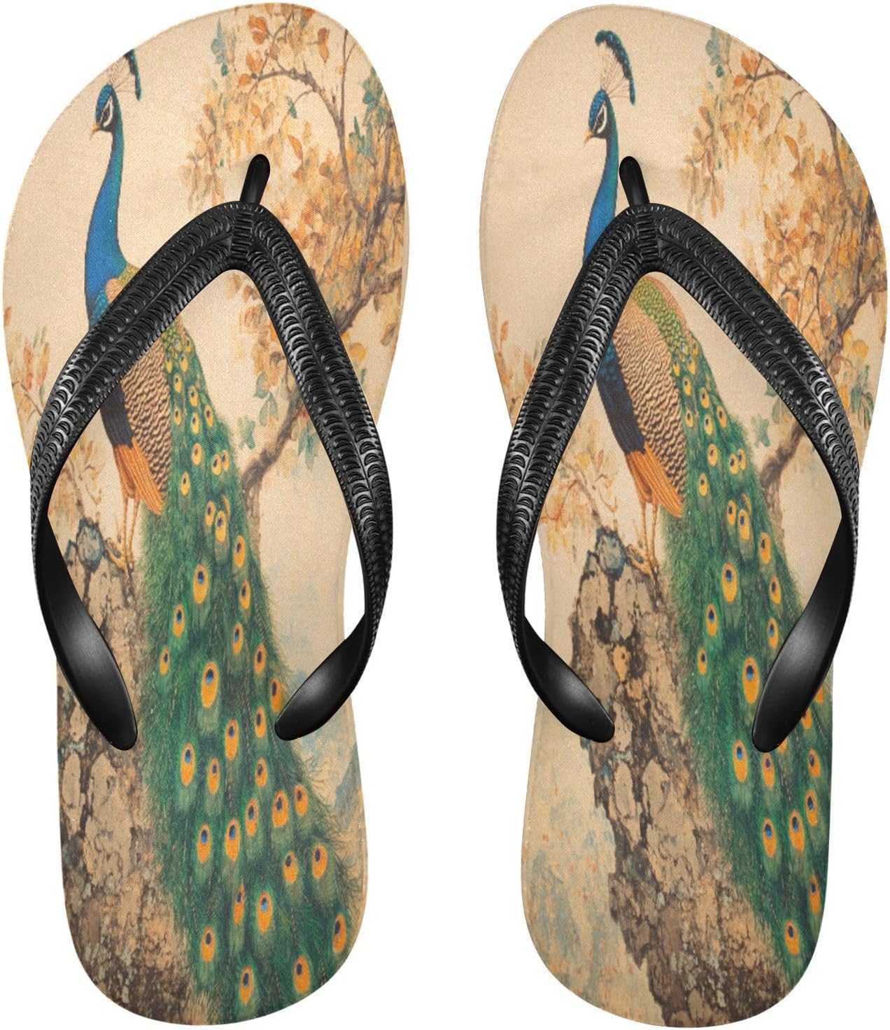 

Пляжные вьетнамки Peacock Beige, резиновые шлепанцы для душа, нескользящие летние тапочки для женщин и мужчин Sinestour