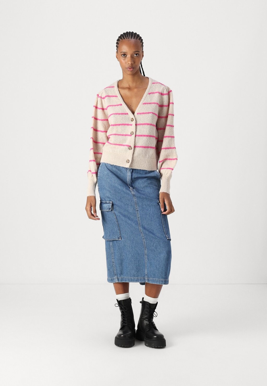 

Кардиган SIGRID LIFE VNECK STRUC JDY, серый