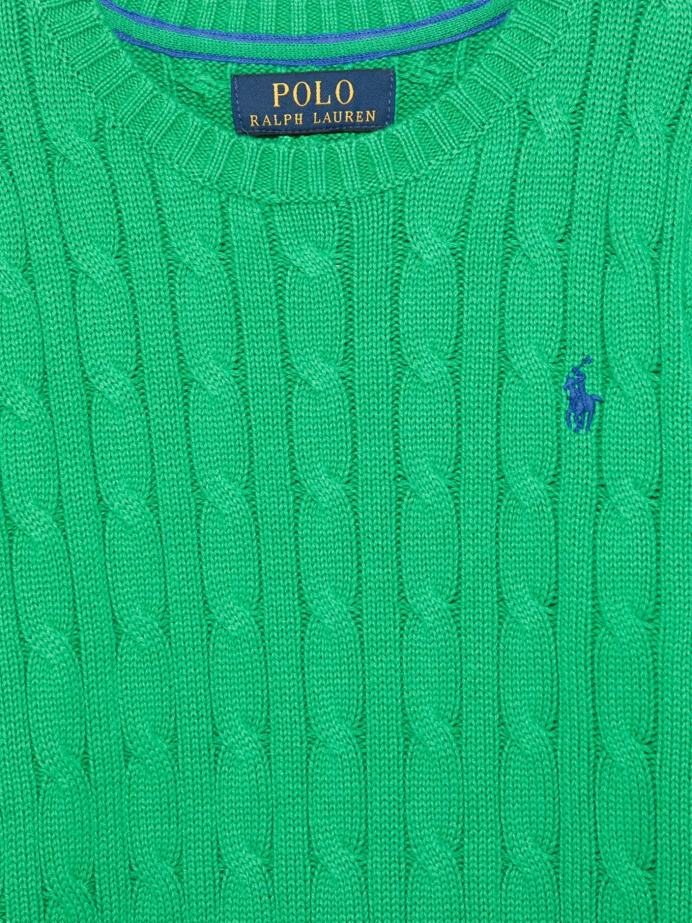 Свитер фактурной вязки POLO RALPH LAUREN KIDS, зеленый — фото 3