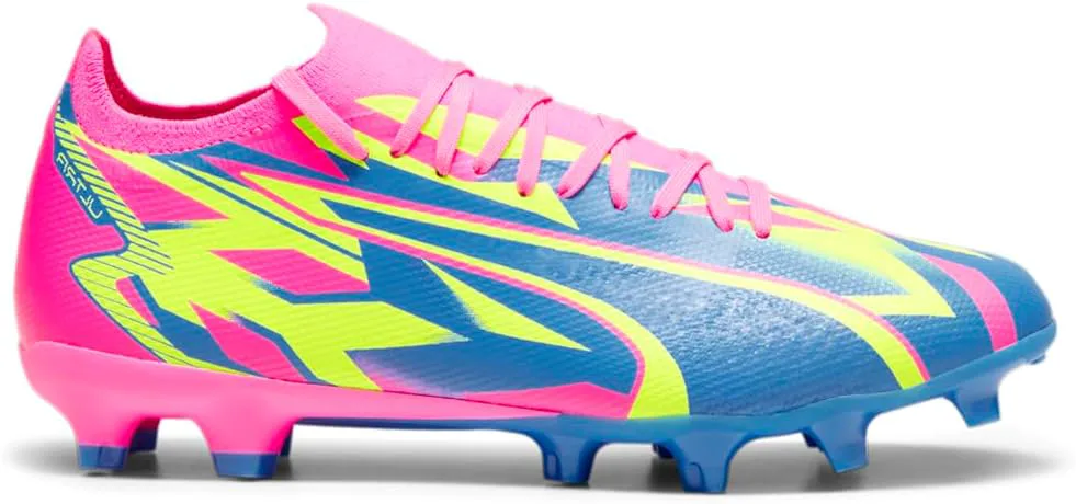 Футбольные бутсы Puma Mens Ultra Match FG, синий/розовый — фото 2