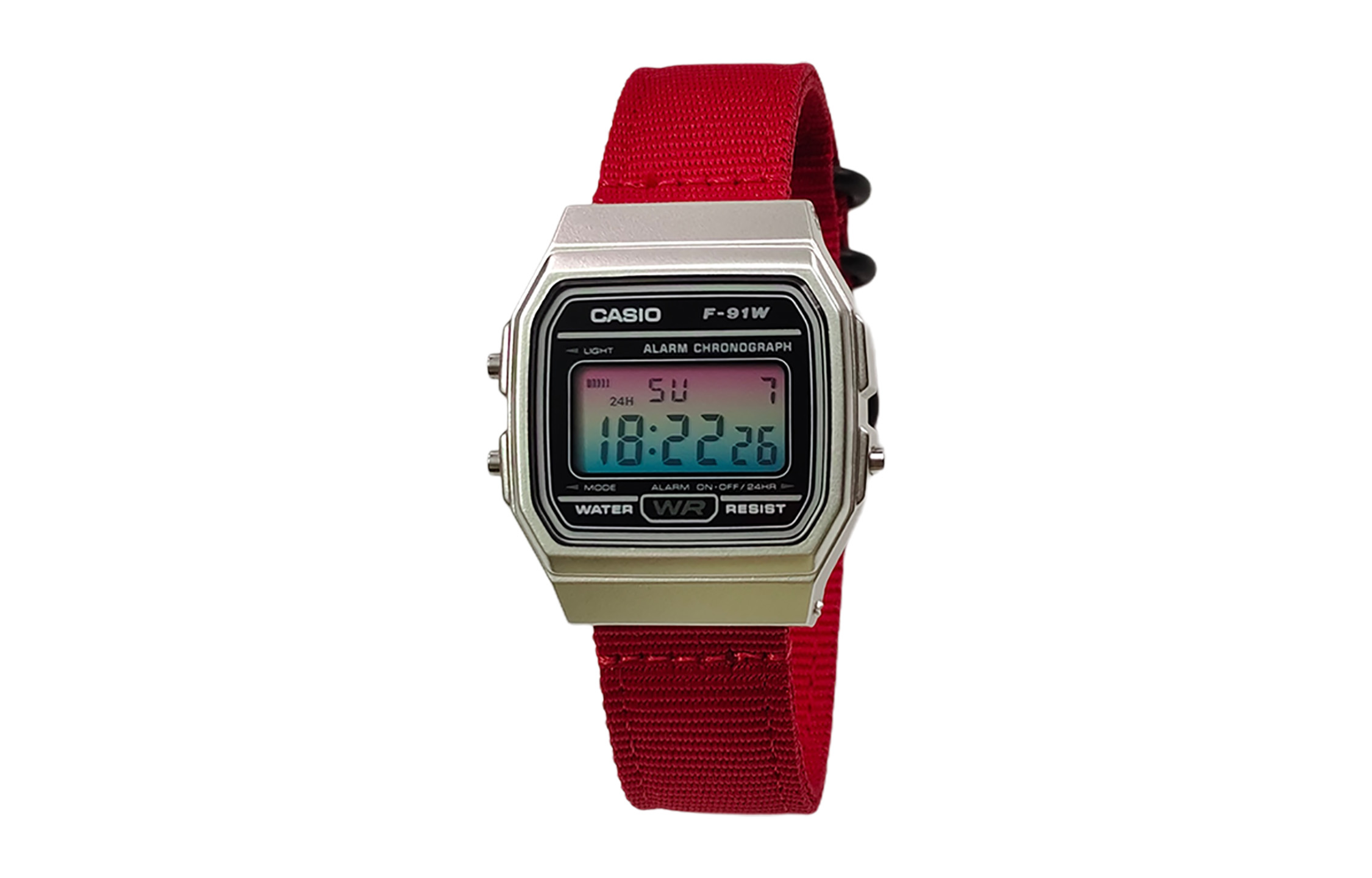 

CASIO Мужские часы Retrofit Series с кварцевым механизмом и нейлоновым ремешком, черный циферблат