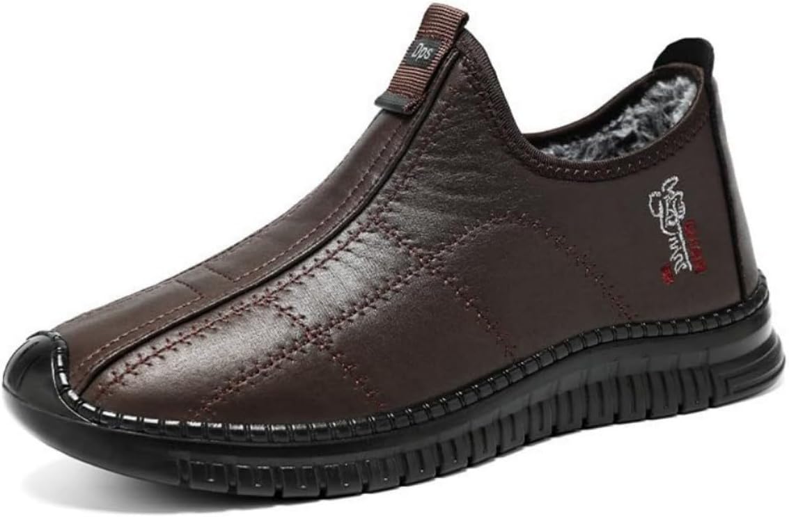 

Мужские зимние ботинки ZDLJLY, утепленные ботинки с меховой подкладкой, противоскользящие ботильоны на каждый день, удобные теплые обувь для улицы Zdljyl, A-coffee