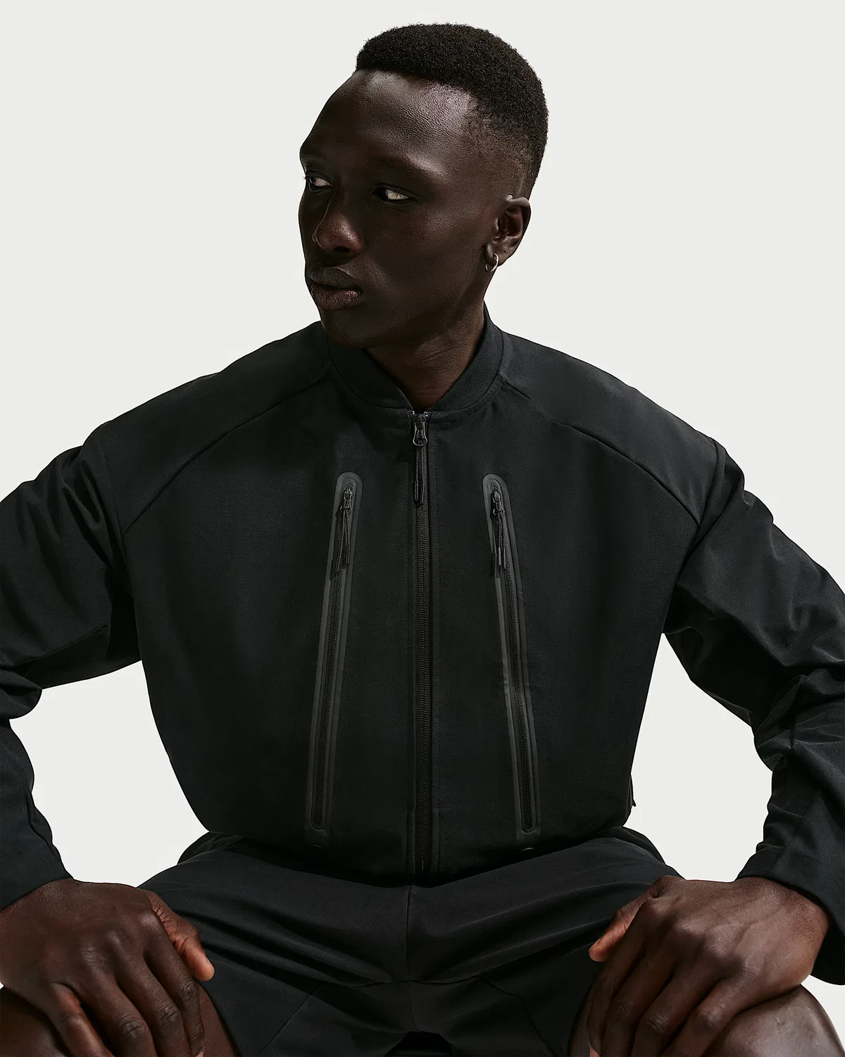 Мужская куртка Nike Tech Dri-FIT Shori Knit, Black/Black — фото 3
