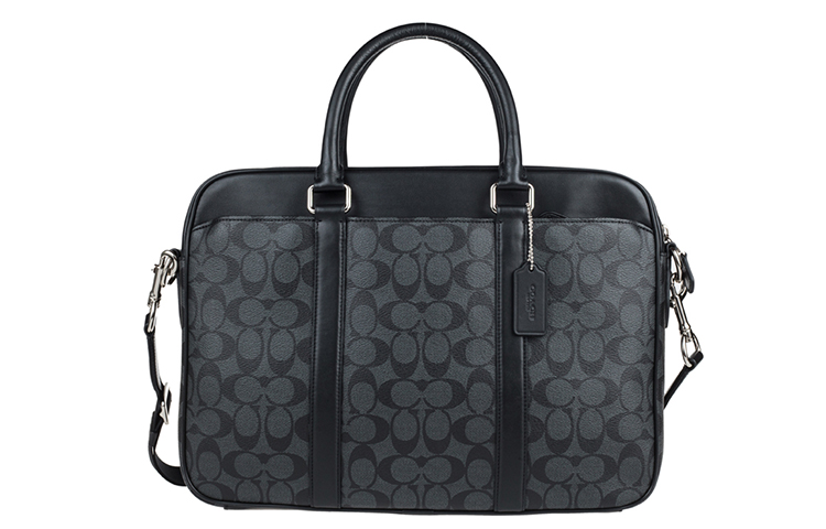 

Сумка для ноутбука из ПВХ, портфель, сумка через плечо большая мужская черная серая COACH
