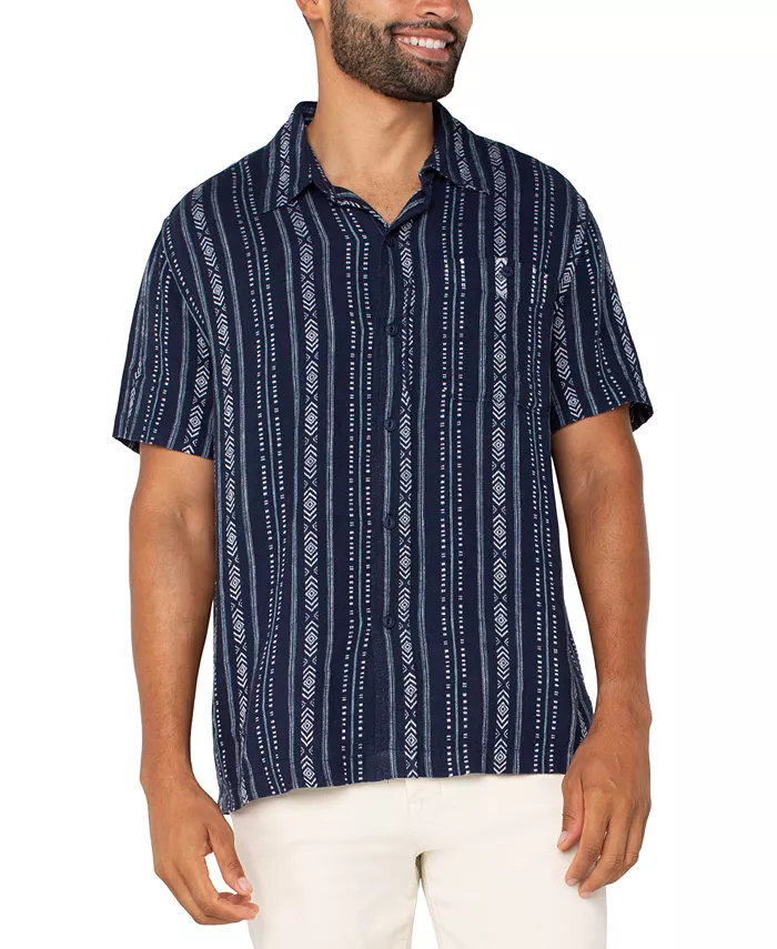 

Мужская печатная короткорукавная рубашка на пуговицах Liverpool Los Angeles, синий