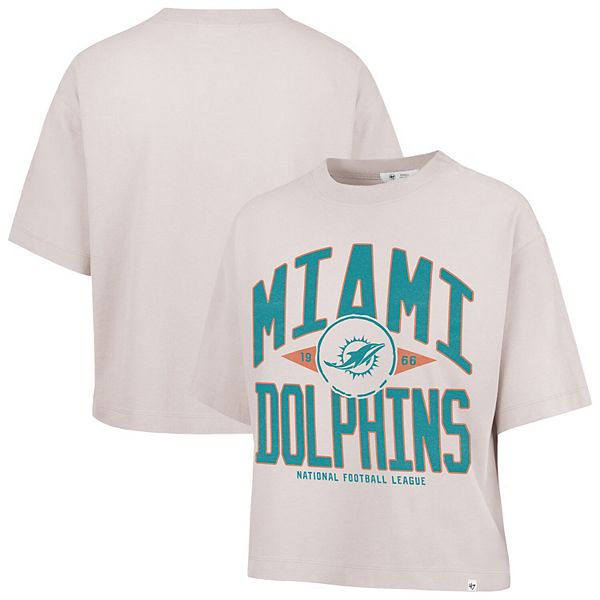 

Женская футболка '47 Natural Miami Dolphins Cropped Windthrow Ravine 47 Brand
