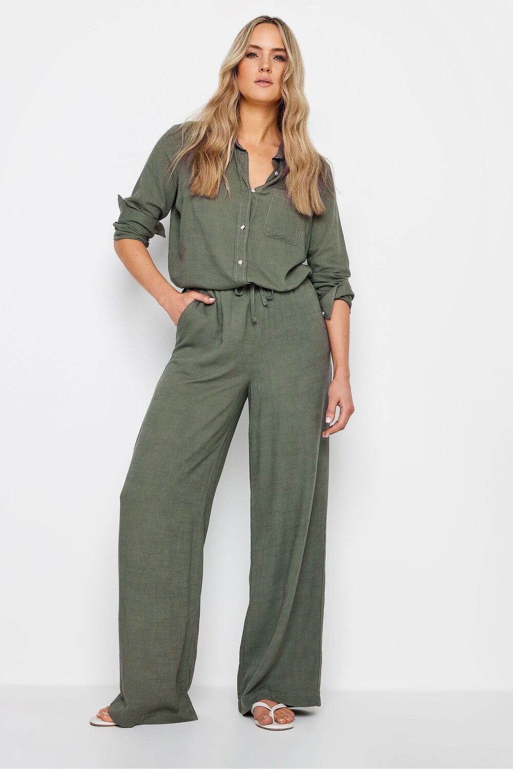 

Широкие льняные брюки Long Tall Sally, зеленый