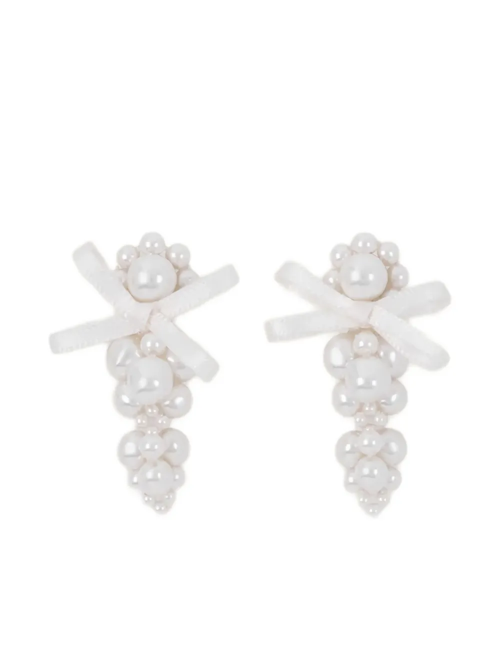

Серьги с бантом и жемчужными бусинами Simone Rocha, белый