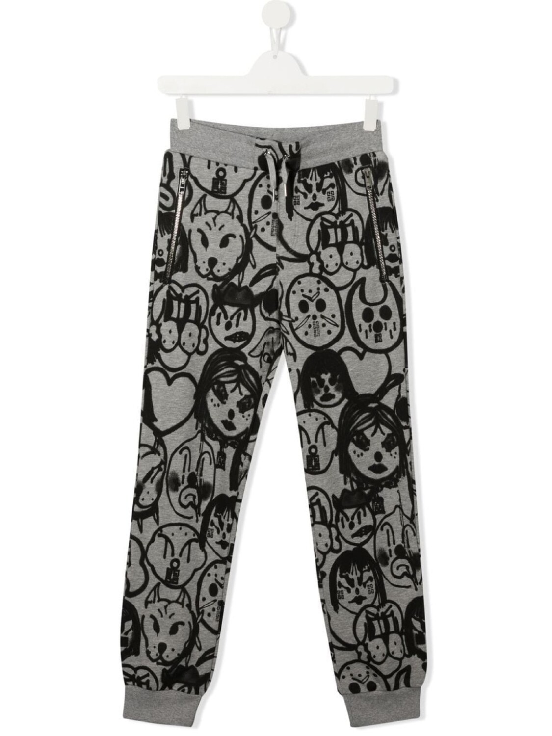 

Givenchy Kids спортивные брюки с графичным принтом, серый