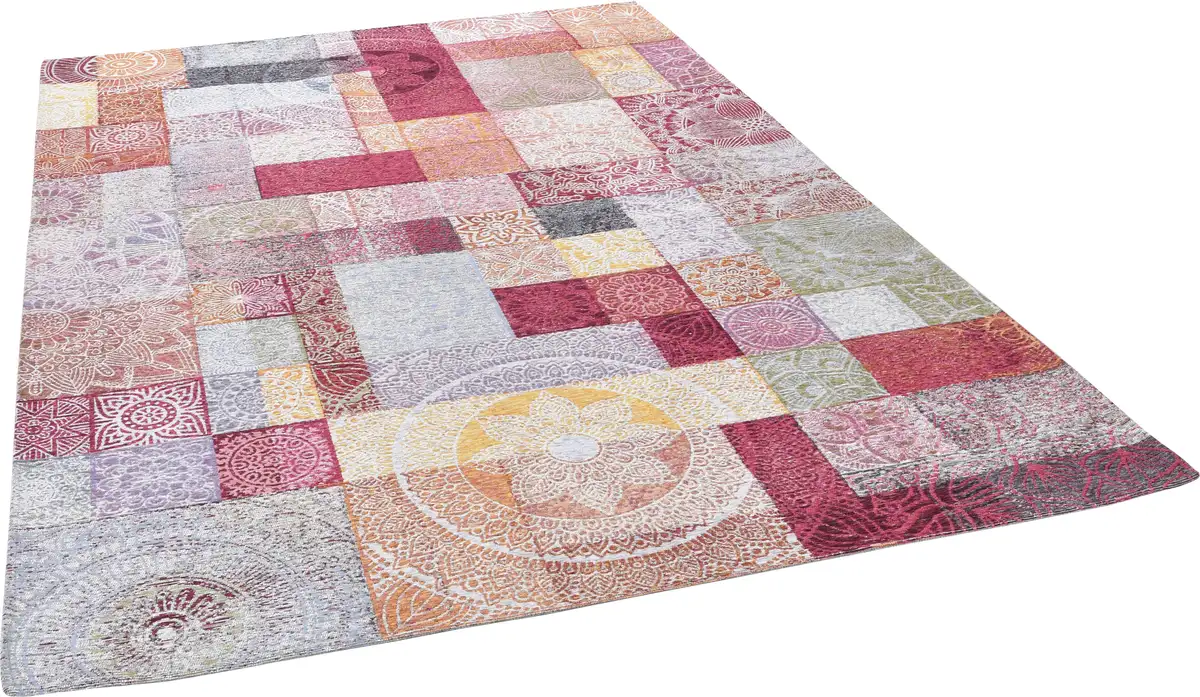 

Ковер Gino Falcone "Cosima-112", прямоугольный, плоского плетения, с пряжей шенилл, современный лоскутный дизайн, орнаменты 80х160 см, цвет bunt