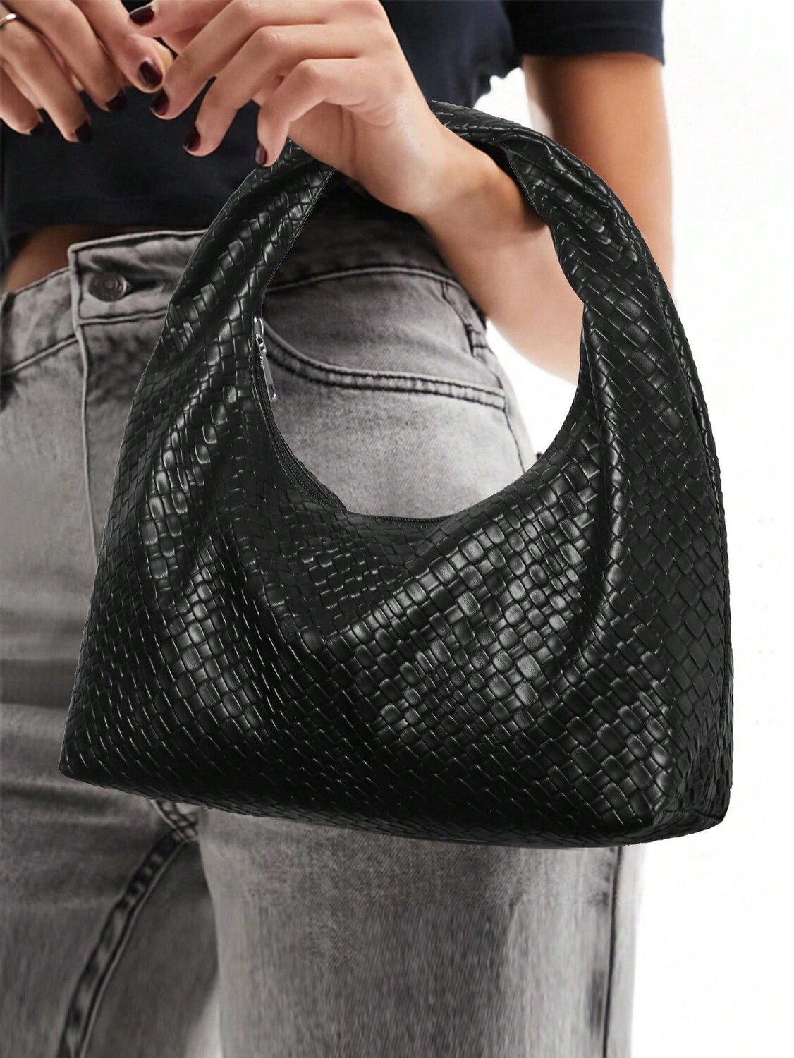 

1 Женская повседневная сумка через плечо из искусственной кожи в винтажном стиле, идеально подходящая для свиданий, свиданий и путешествий, черный