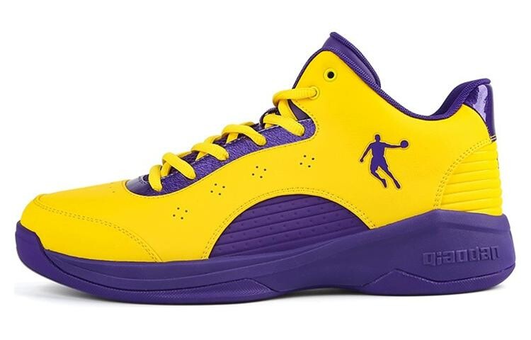 

Баскетбольные кроссовки Basketball Shoes Men High-Top Purple Yellow Qiaodan