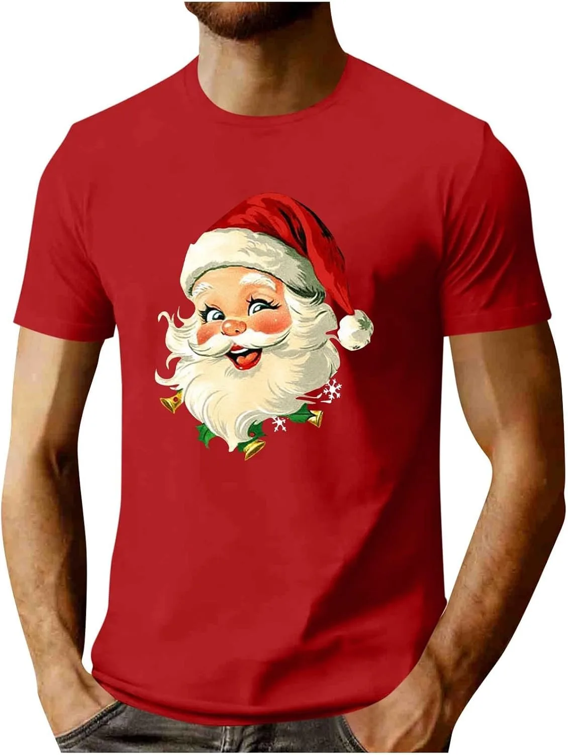 

Футболка мужская с принтом "Веселый Санта и рождественская елка"