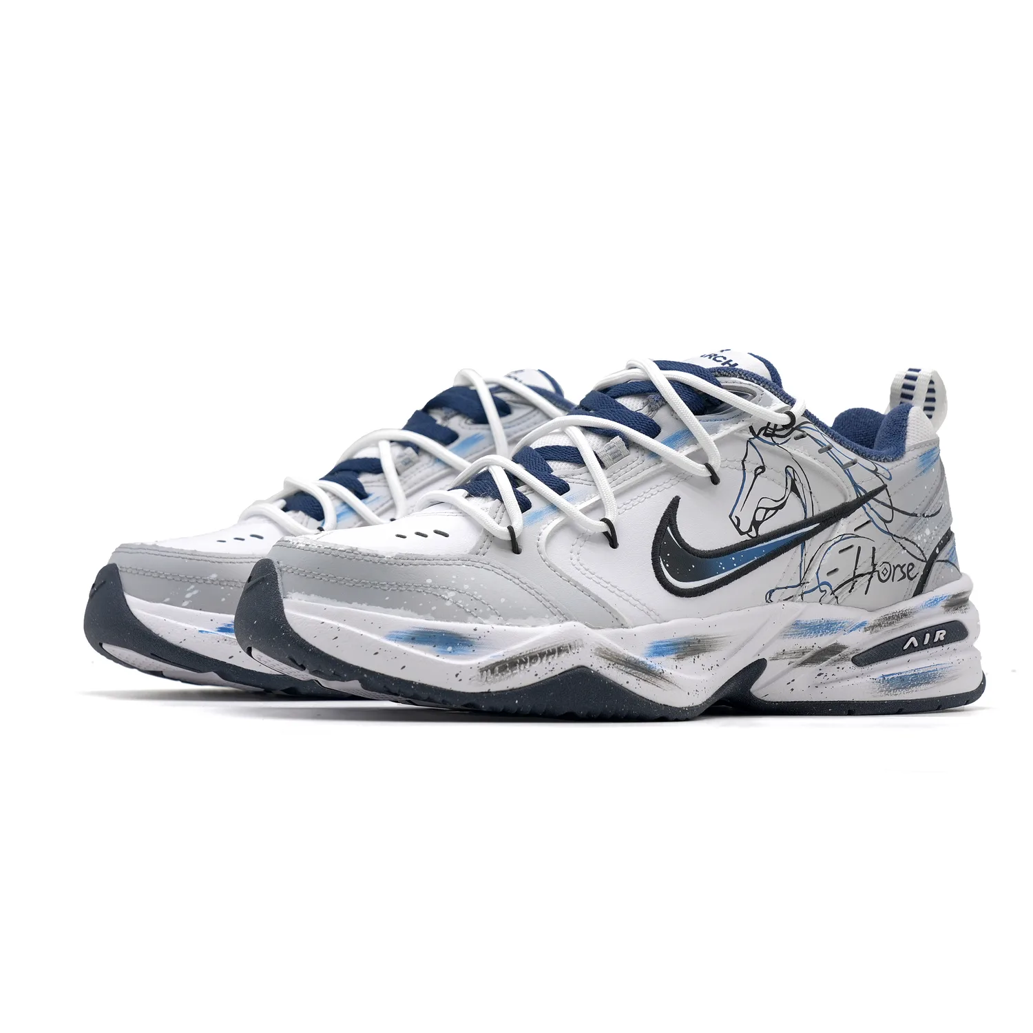 Nike Кроссовки мужские Air Monarch 4 с увеличенной высотой, устойчивые к истиранию, серые — фото 4