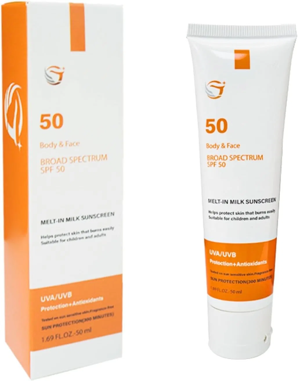 Солнцезащитный крем для лица Orange Sunscreen, 40 SPF, для чувствительной кожи Generic
