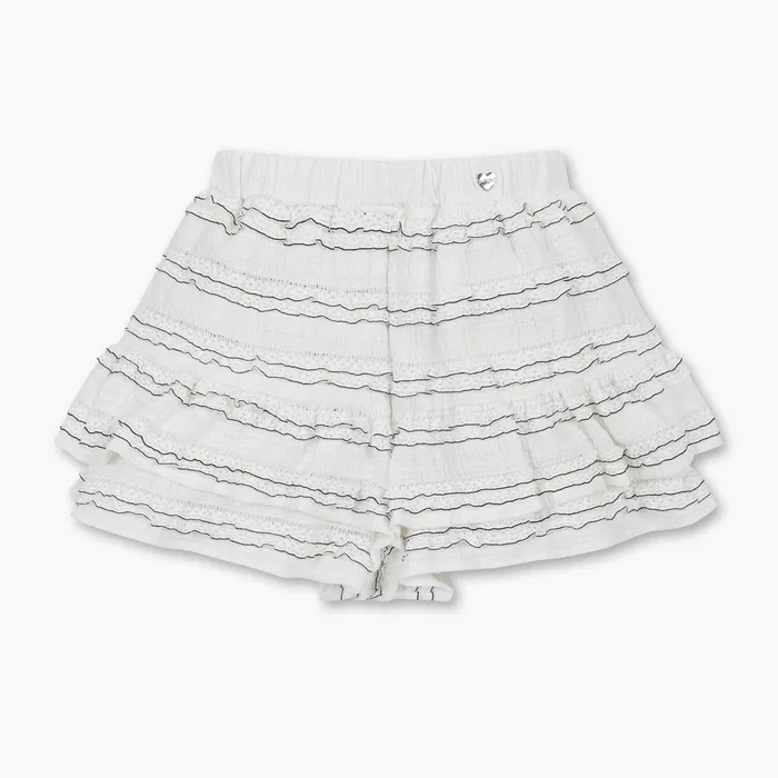 Детские шорты Flower Lace Frill цвета айвори от Benetton Kids