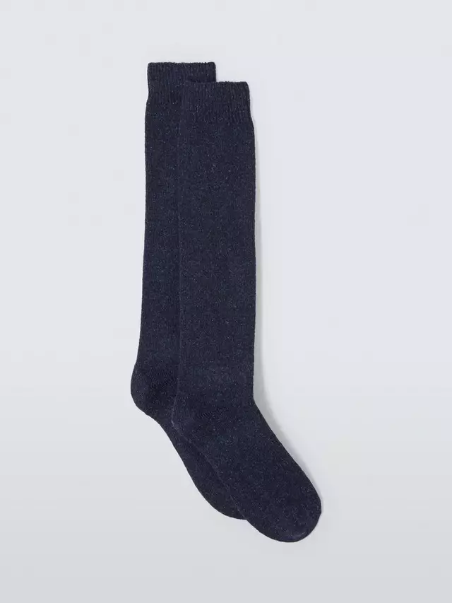 

Носки John Lewis Wool Silk Blend Knee High, темно-синий