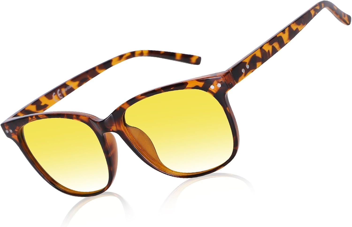 

Очки для вождения в ночное время HAOLOTA с поляризацией, HD-фильтром, желтыми линзами и защитой от бликов, солнцезащитные очки для мужчин и женщин, Nv03 Brown Tortoise Frame