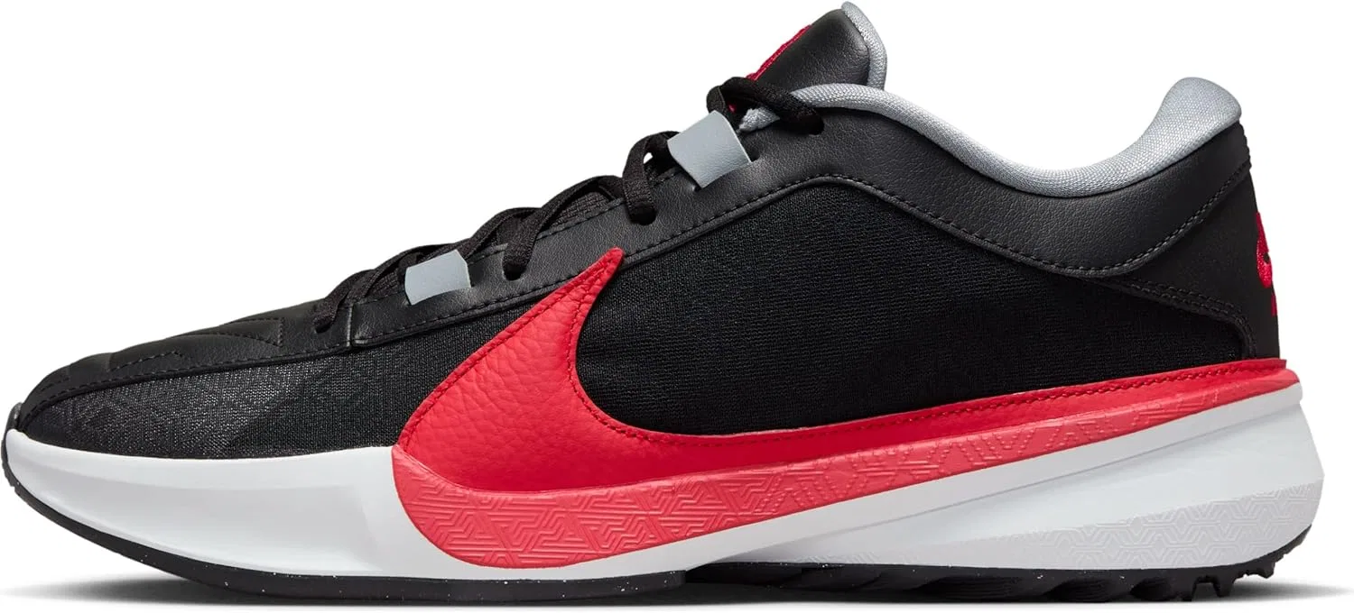 Мужские баскетбольные кроссовки Nike Zoom Freak 5, Black University Red Pure Platinum