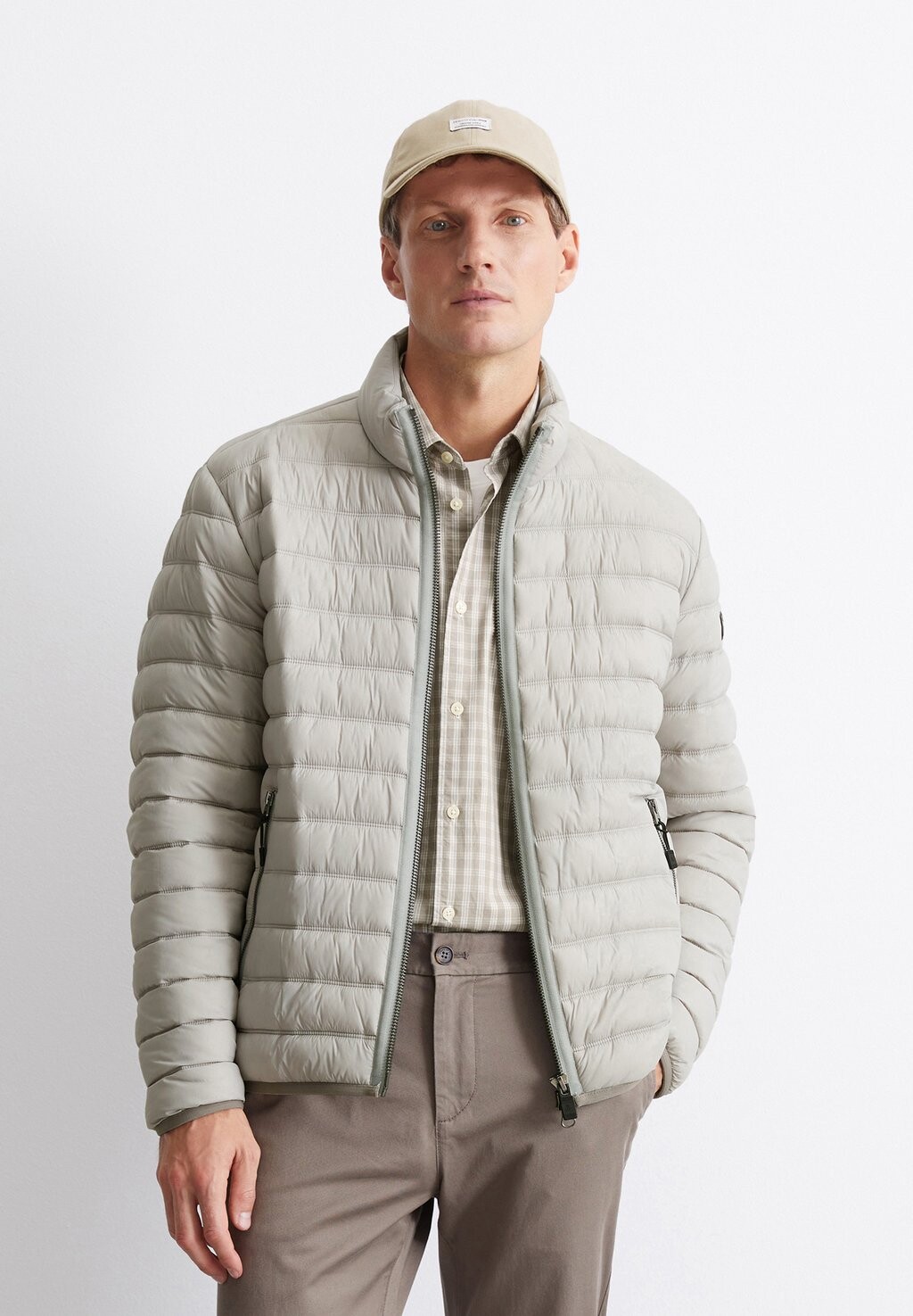 

Легкая куртка TWIN NEEDLE ZIP POCKETS ELASTIC BINDING Marc O'Polo, светло-серый