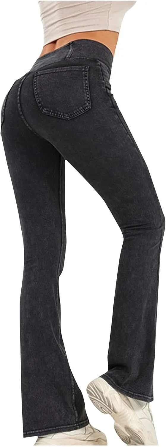 

Высокие расклешенные джинсы для женщин с карманами OSFVNOXV