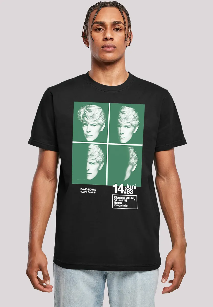

Футболка F4NT4STIC "Афиша концерта Дэвида Боуи 1983 года", мужская, премиум-мерч, стандартного кроя, базовая модель, рубашка с группой, черный