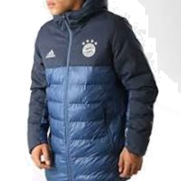 Куртка fc bayern munich ssp padded hoodie jacket asia sizing Adidas, синий — фото 2