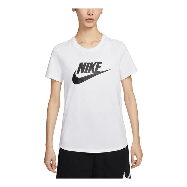 

Футболка sportswear essentials logo t-shirt asia sizing 'white black' Nike, белый