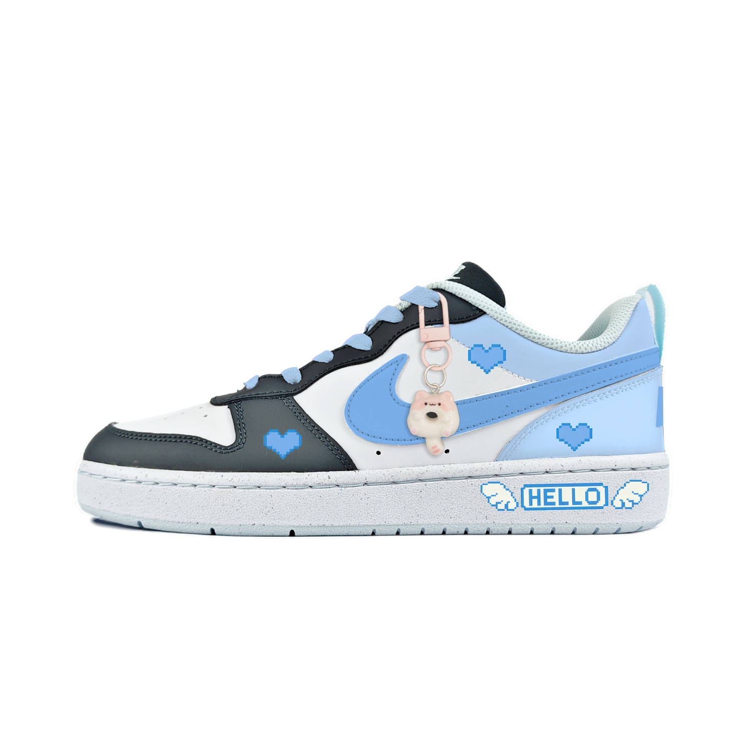 

Nike Court Borough Low Recraft Bg противоскользящие износостойкие низкие детские скейтбординг кроссовки black для подростков