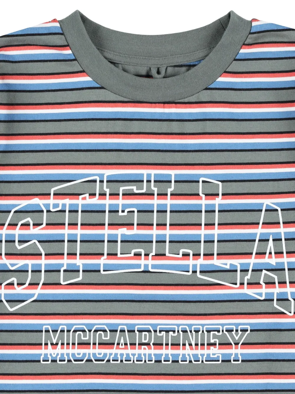 Полосатая футболка с длинными рукавами Stella Mccartney Kids, зеленый — фото 3