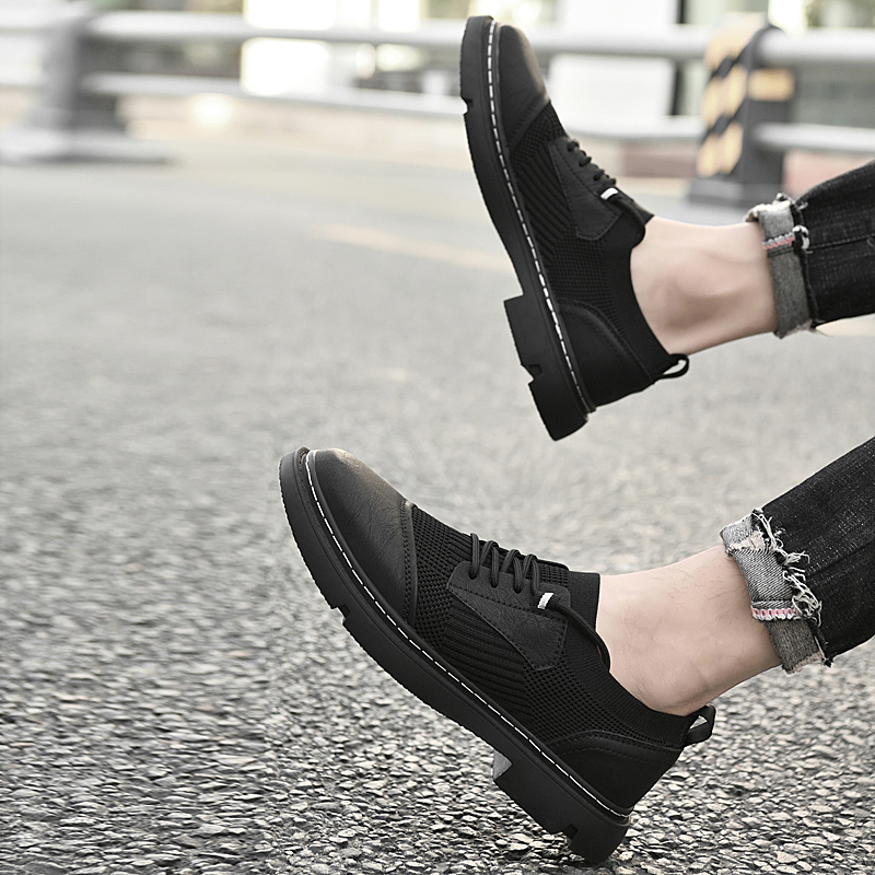 BAGE Мужские повседневные кроссовки Low Top черные, цвет Black — фото 4