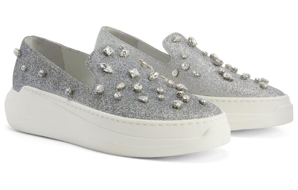 Слипоны Afelia Женские Giuseppe Zanotti, Серебристый