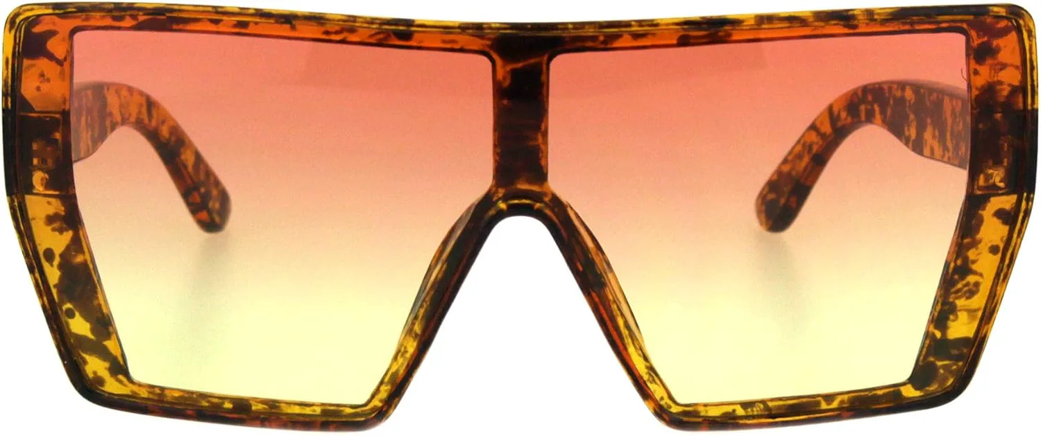 

SA106 Женские футуристические солнцезащитные очки с плоской верхней частью, градиентным рисунком в виде бабочки, из пластика, в стиле ретро, Tortoise Orange Yellow