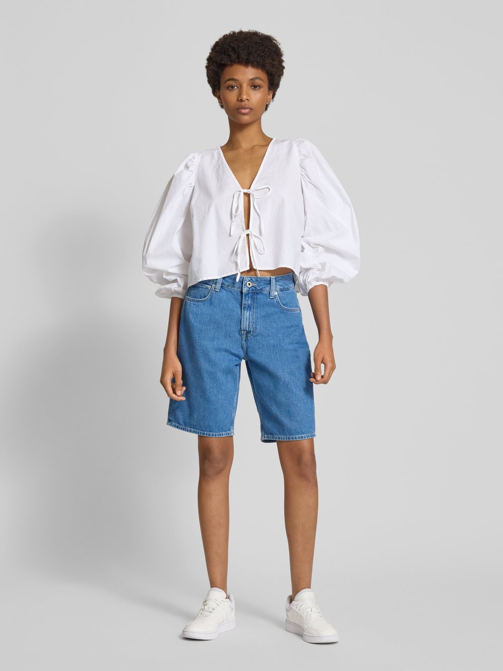 

Джинсовые шорты свободного кроя с пятью карманами Pepe Jeans, синий