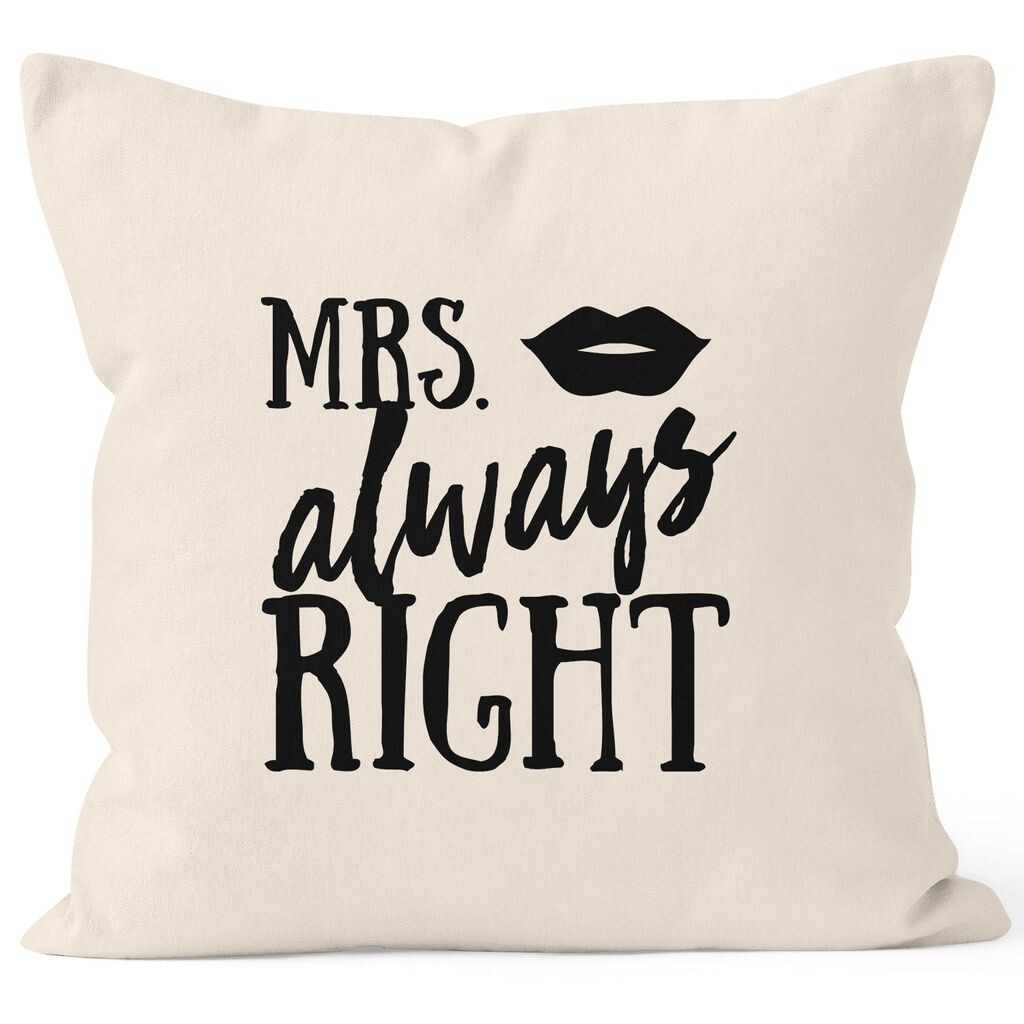 

Чехол на подушку Mrs Always Right, свадебный чехол на подушку, декоративная подушка 40x40 MoonWorks натуральный, унисейз
