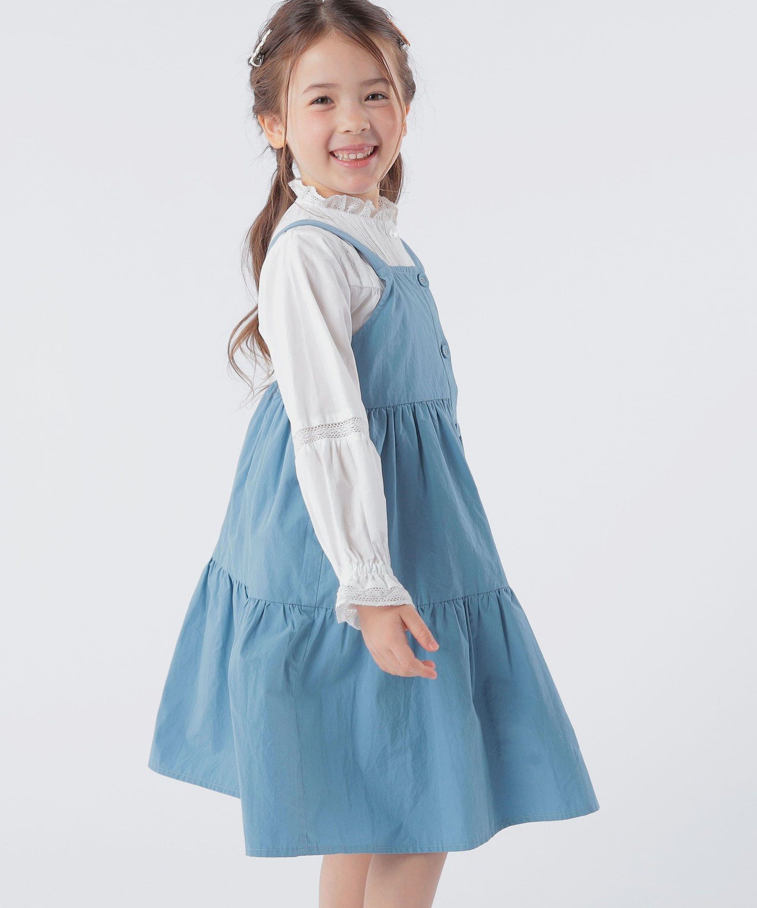 Детская блузка: 100–130 см / Блузка с кружевом и складками SHIPS KIDS, Off white — фото 3