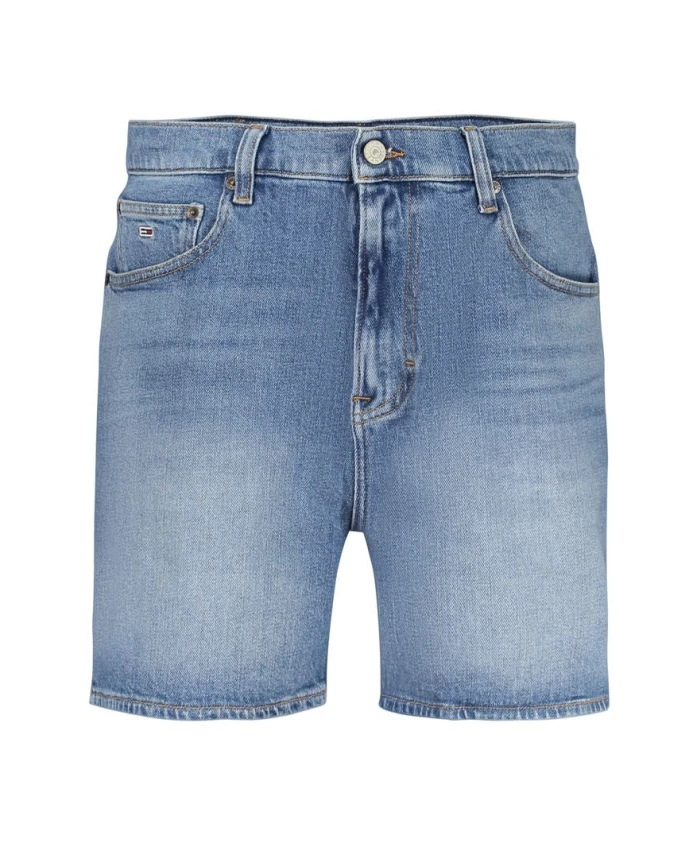 

Синие хлопковые шорты в стиле "мамины" с эффектом потертости Tommy Hilfiger, синий